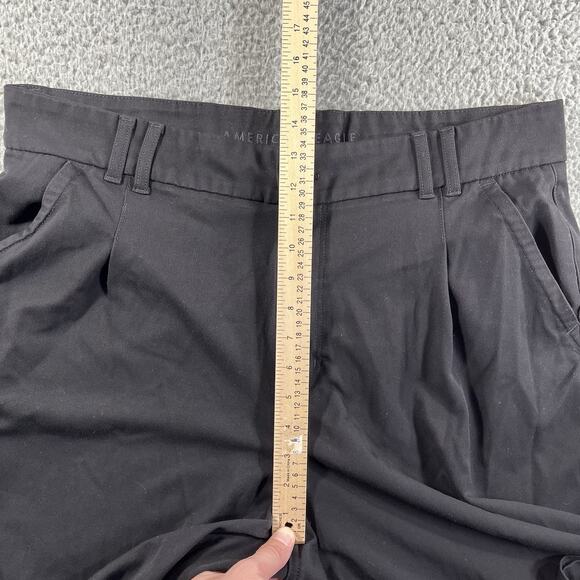 AMERICAN EAGLE PANTS WOMENS 18 SHORT BLACK SUPER HIGH RISE WIDE LEG FITS 38x28 - Picture 9 of 11